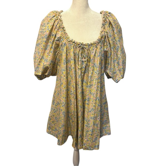 For Love & Lemons Merian Mini Dress 100% Cotton Ditzy Floral - Picture 5 of 13